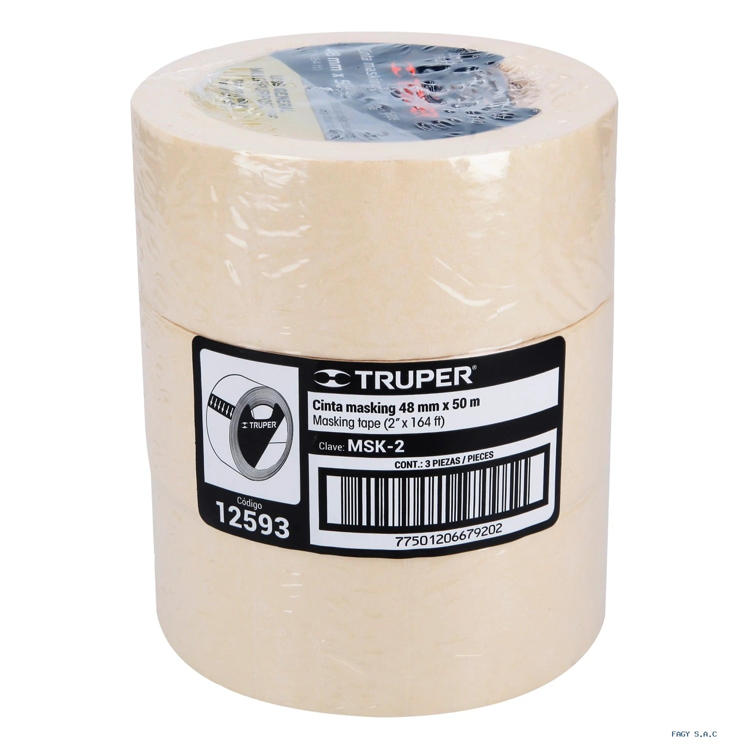Cinta masking tape de 2″ x 50 m Truper 12593