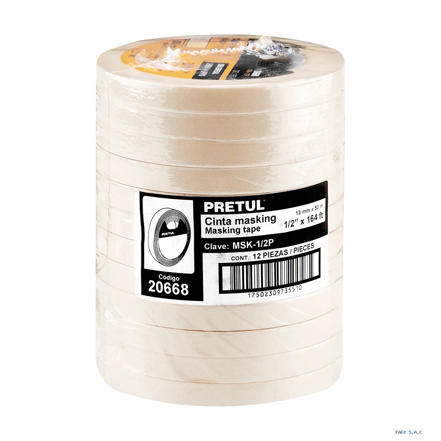 Cinta masking tape de 1/2″ x 50 m Pretul 20668