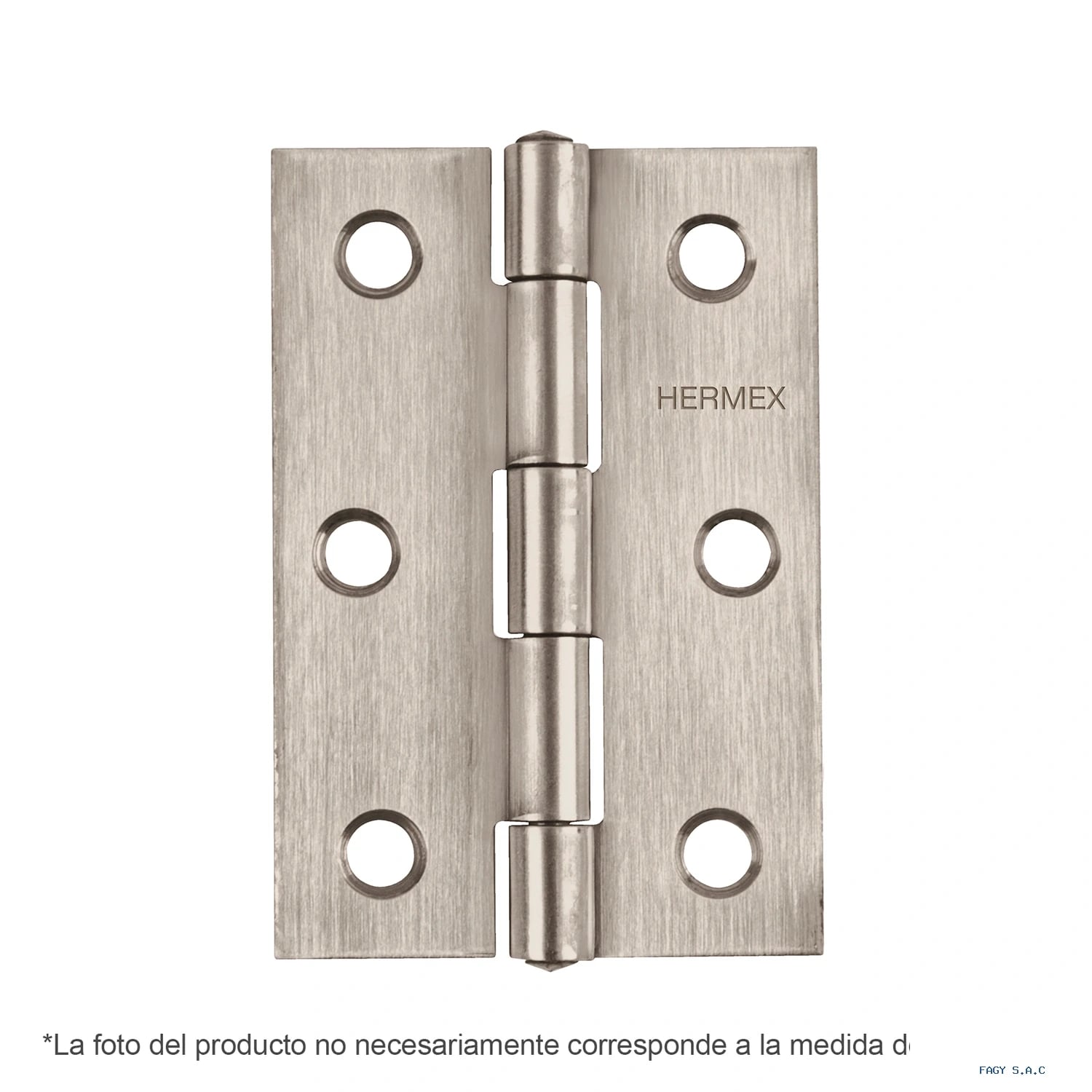 Bisagra rectangular 3-1/2" acero inoxidable, HERMEX 43204