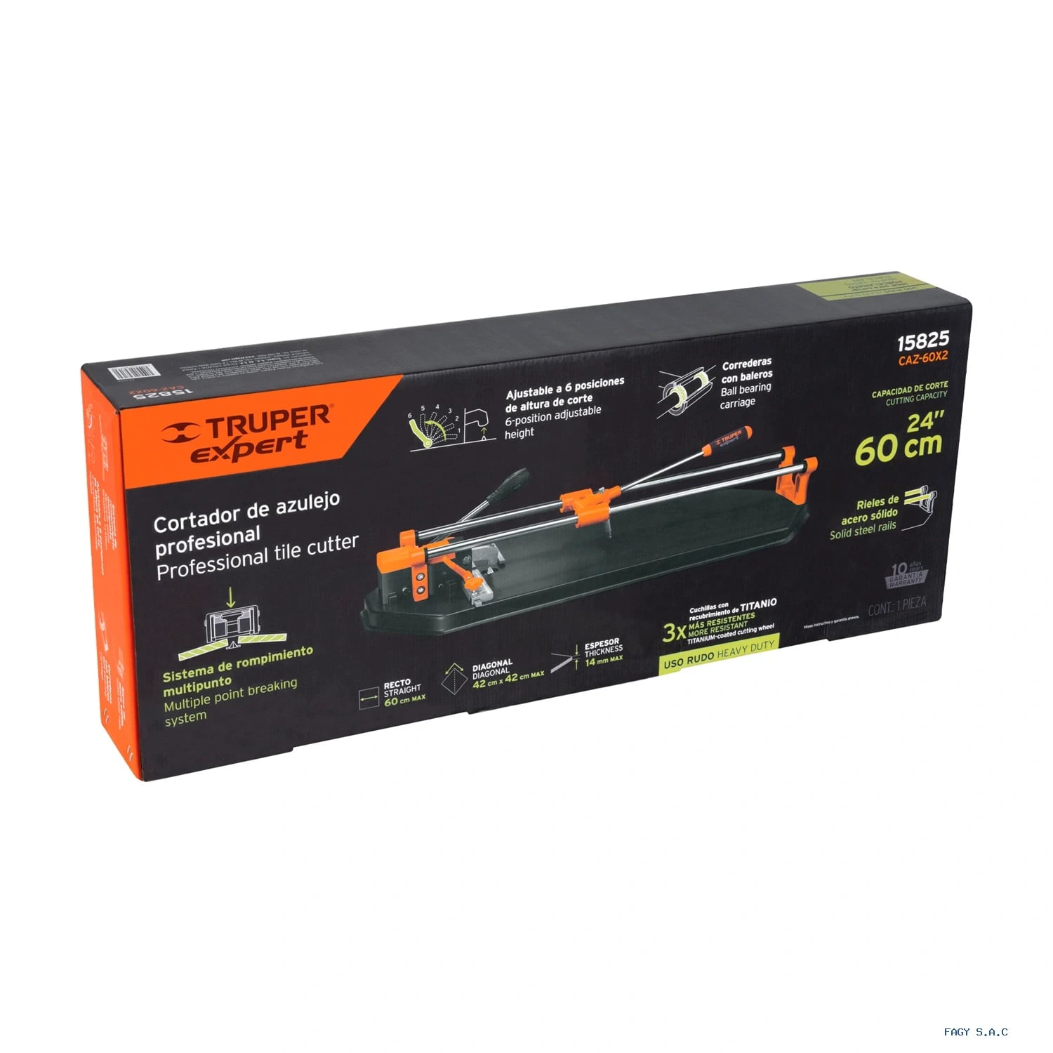 Cortador azulejo 24″ (60 cm) romp. multipunto en caja Expert 15825