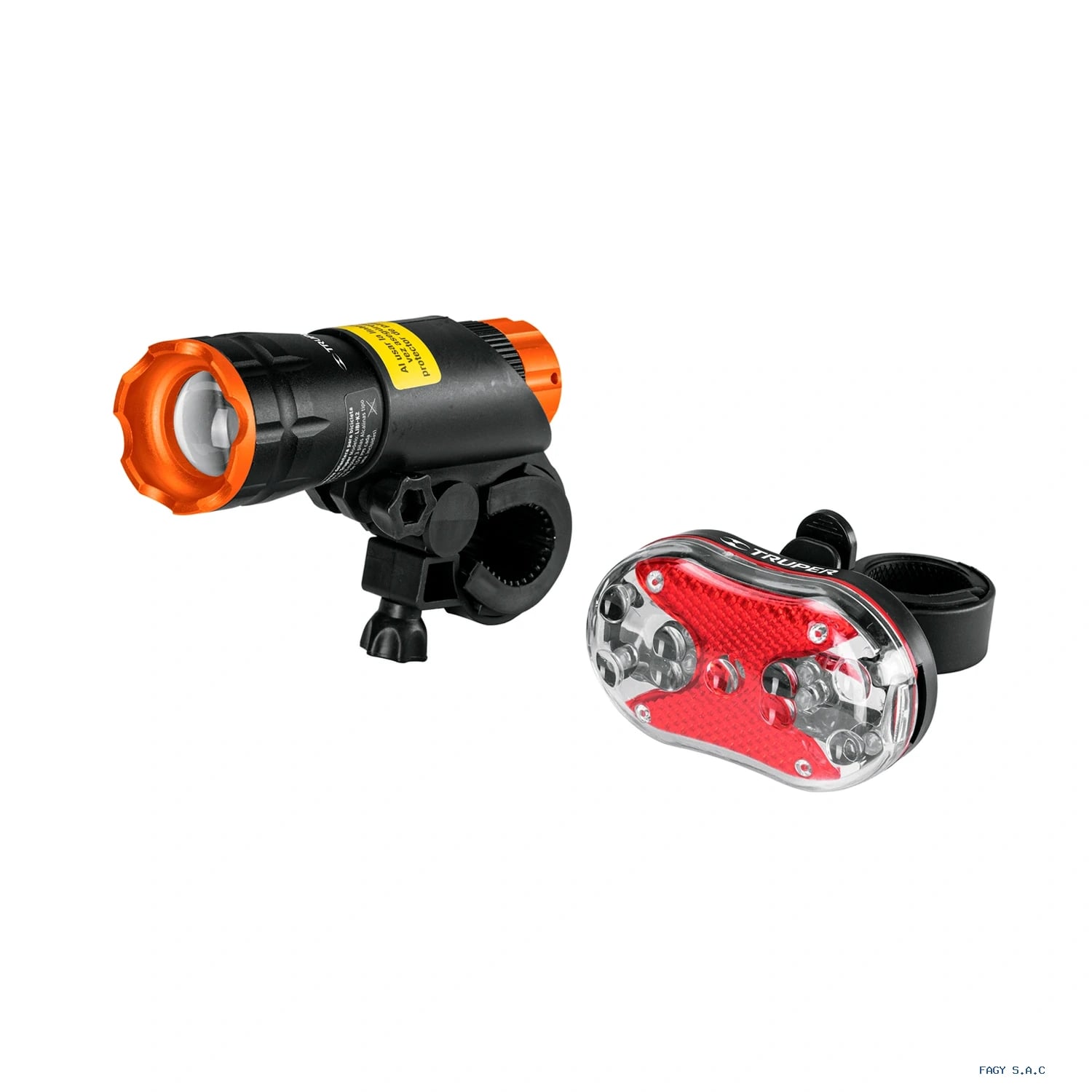 Juego de linterna delantera y trasera para bicicleta Truper LIBI-K2 16798