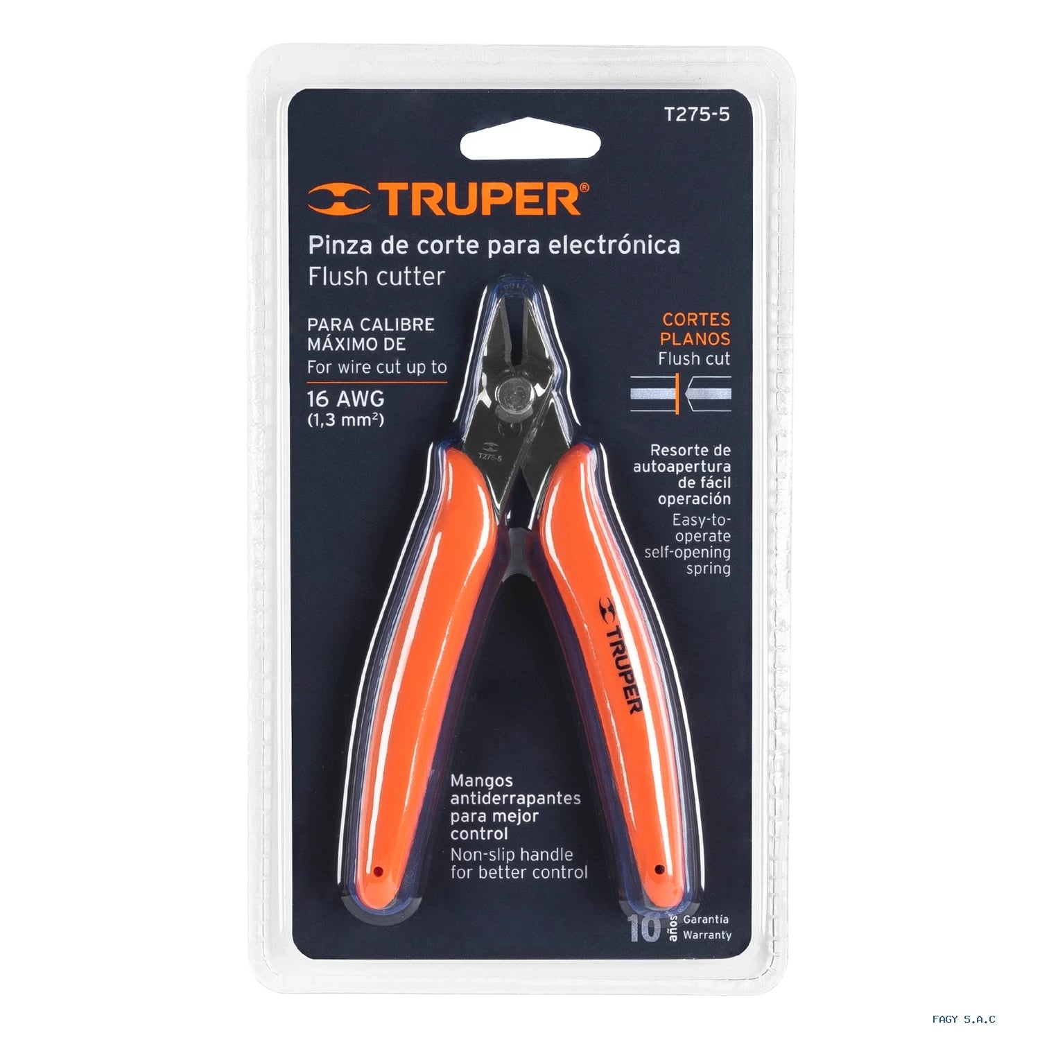 Alicate pinza 5" de corte para electrónica, Truper 17314