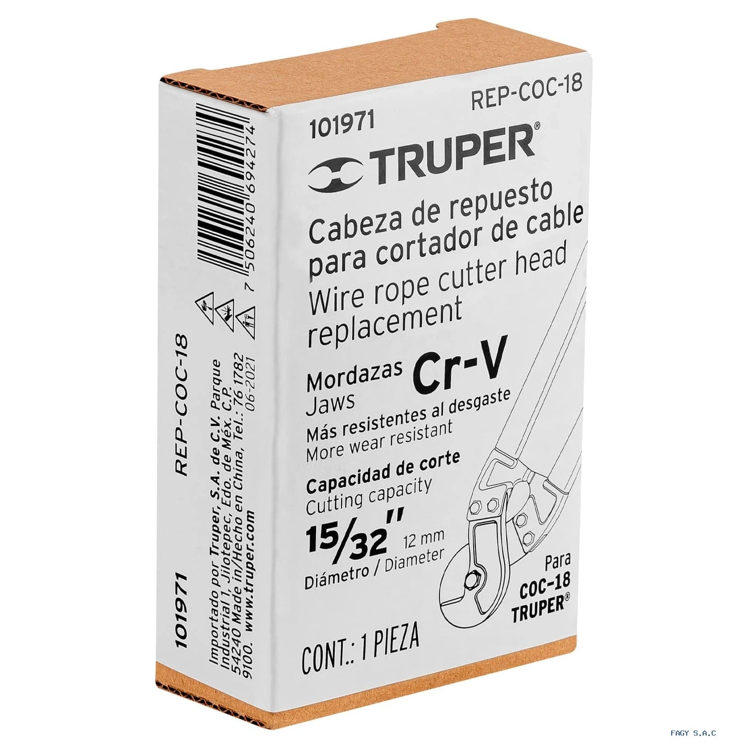 Cabeza de repuesto para cortador de cable COC-18 Truper 101971