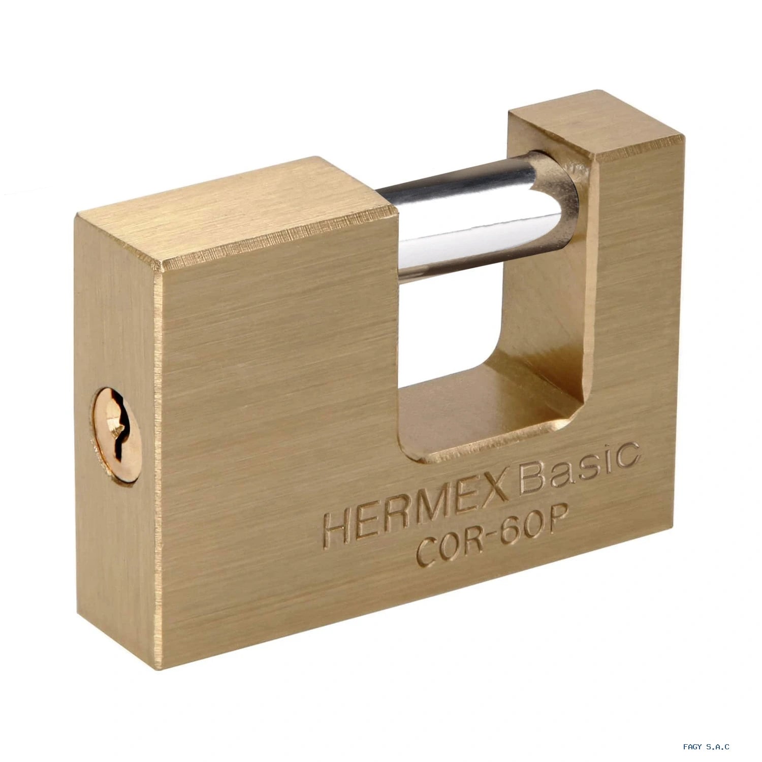 Candado antipalanca 60 mm cuerpo de latón, HERMEX BASIC 22518