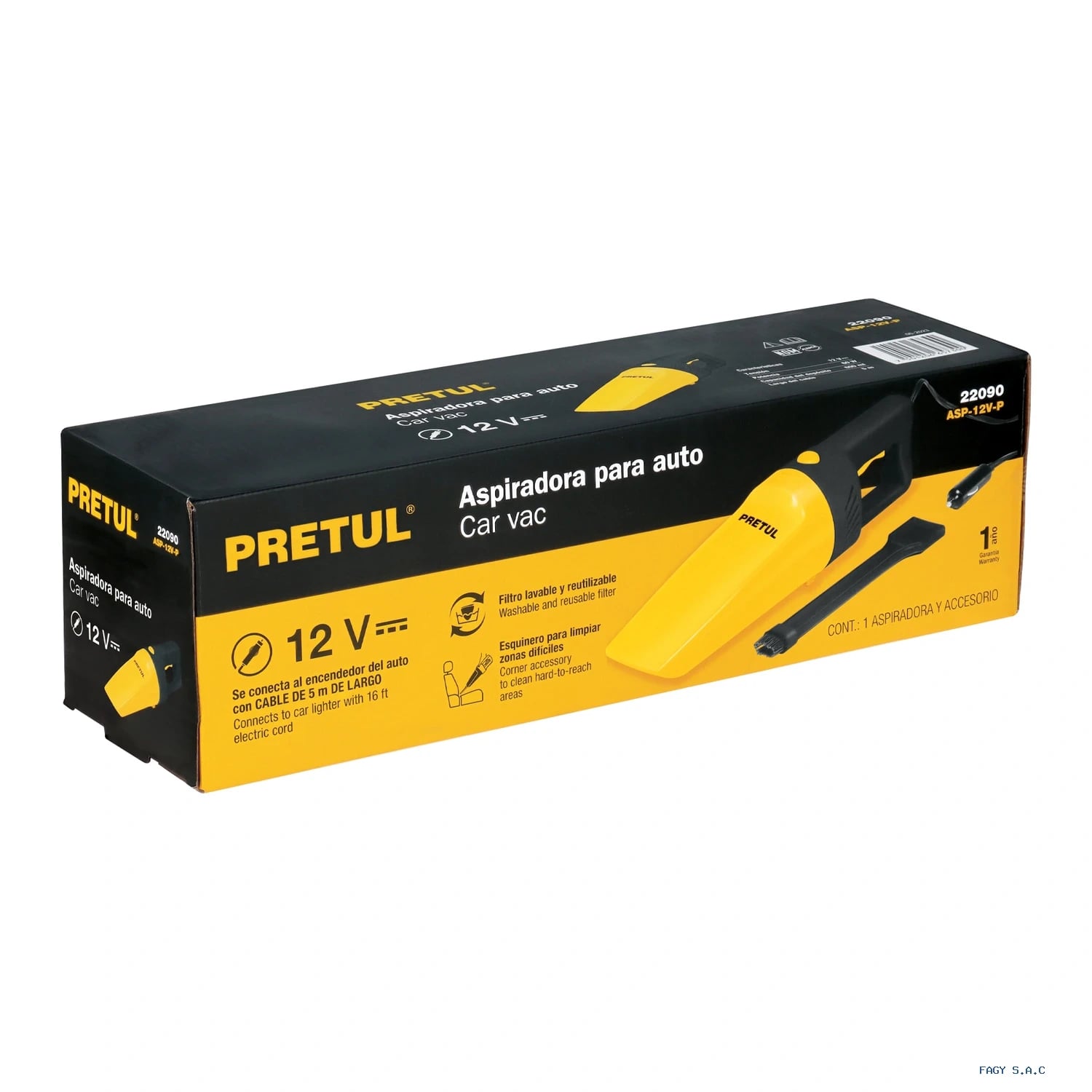 Aspiradora para auto, de 12 volts, Pretul 22090