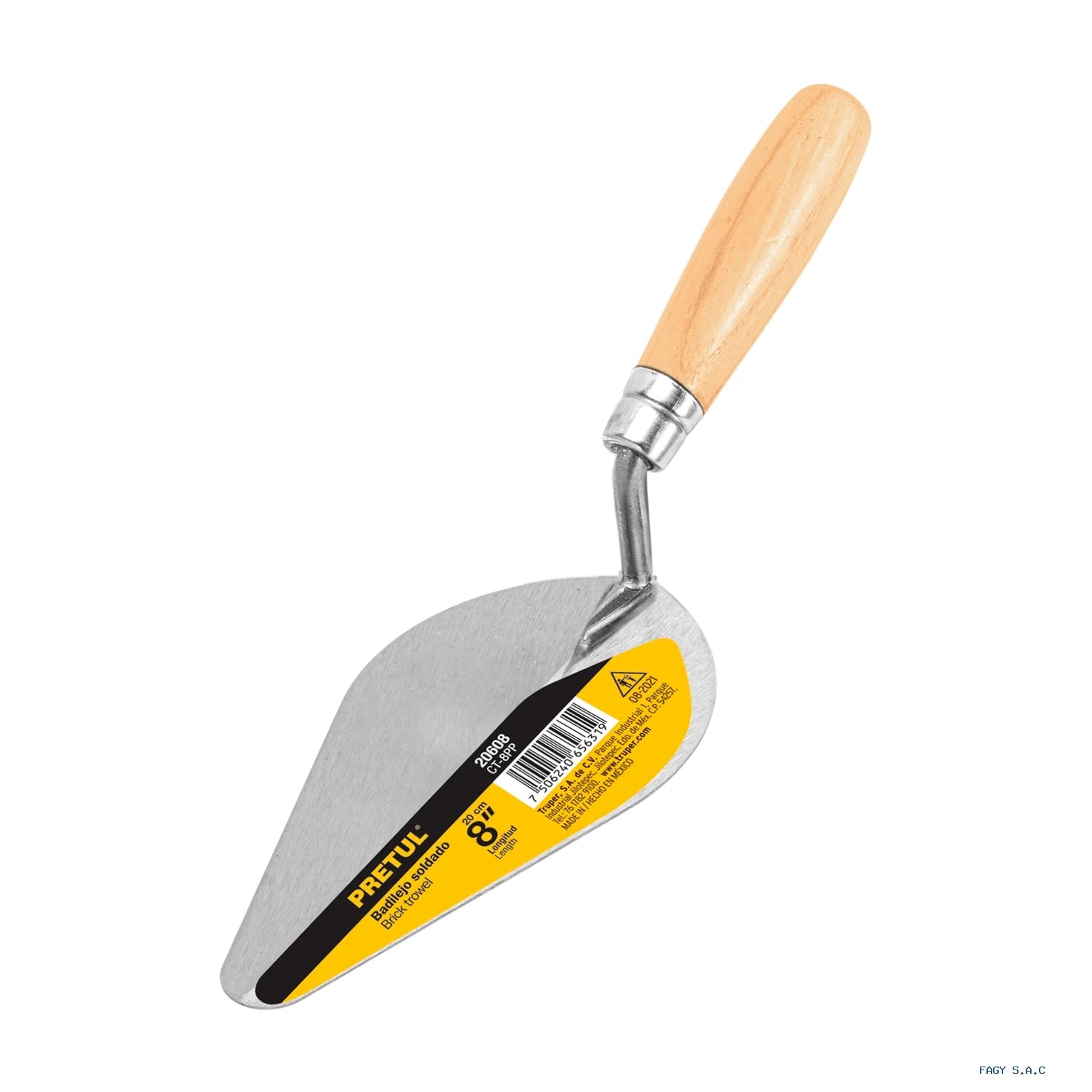 Cuchara para albañil 8", Pretul 20608