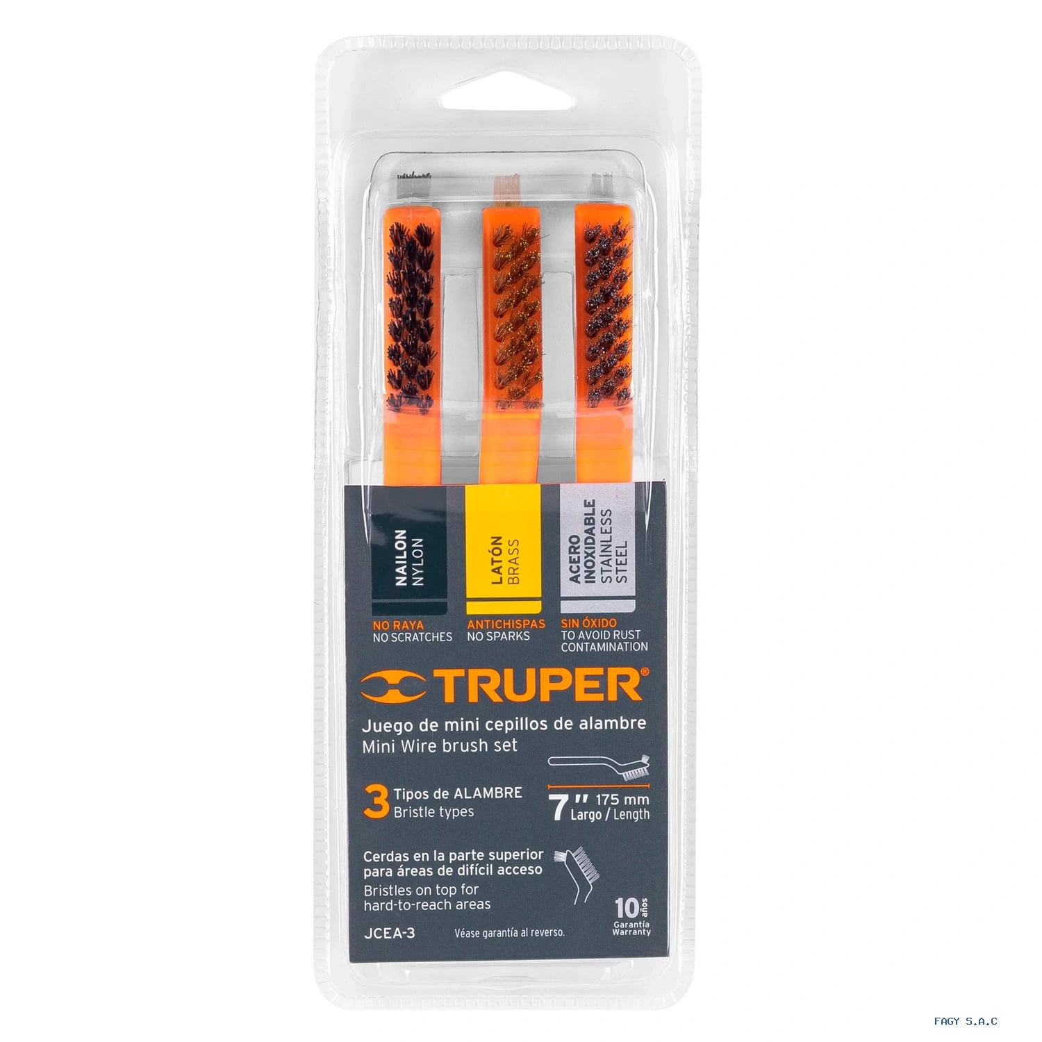 Juego de 3 mini cepillos de alambre 28 pinceles Truper 10652