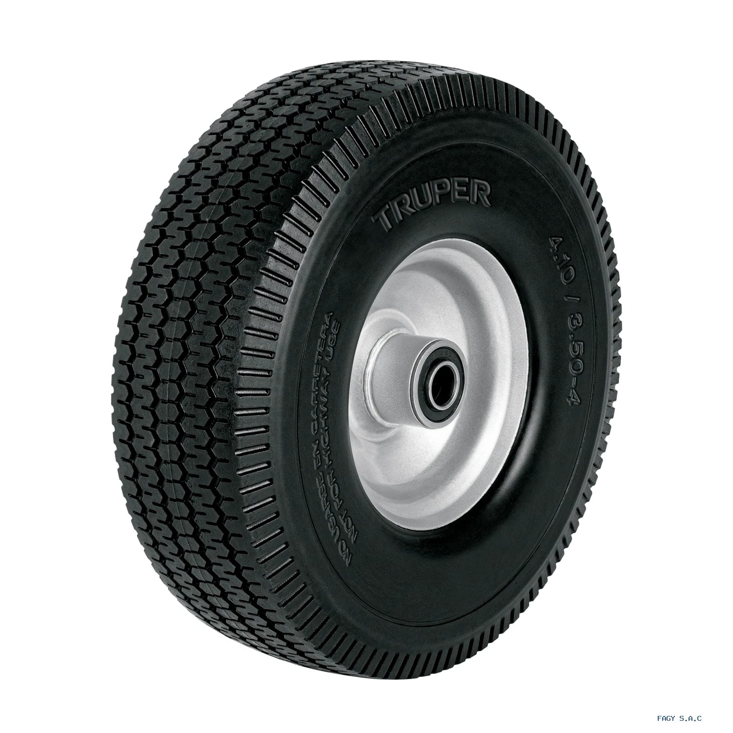 Rueda imponchable para eje lateral Truper 45911