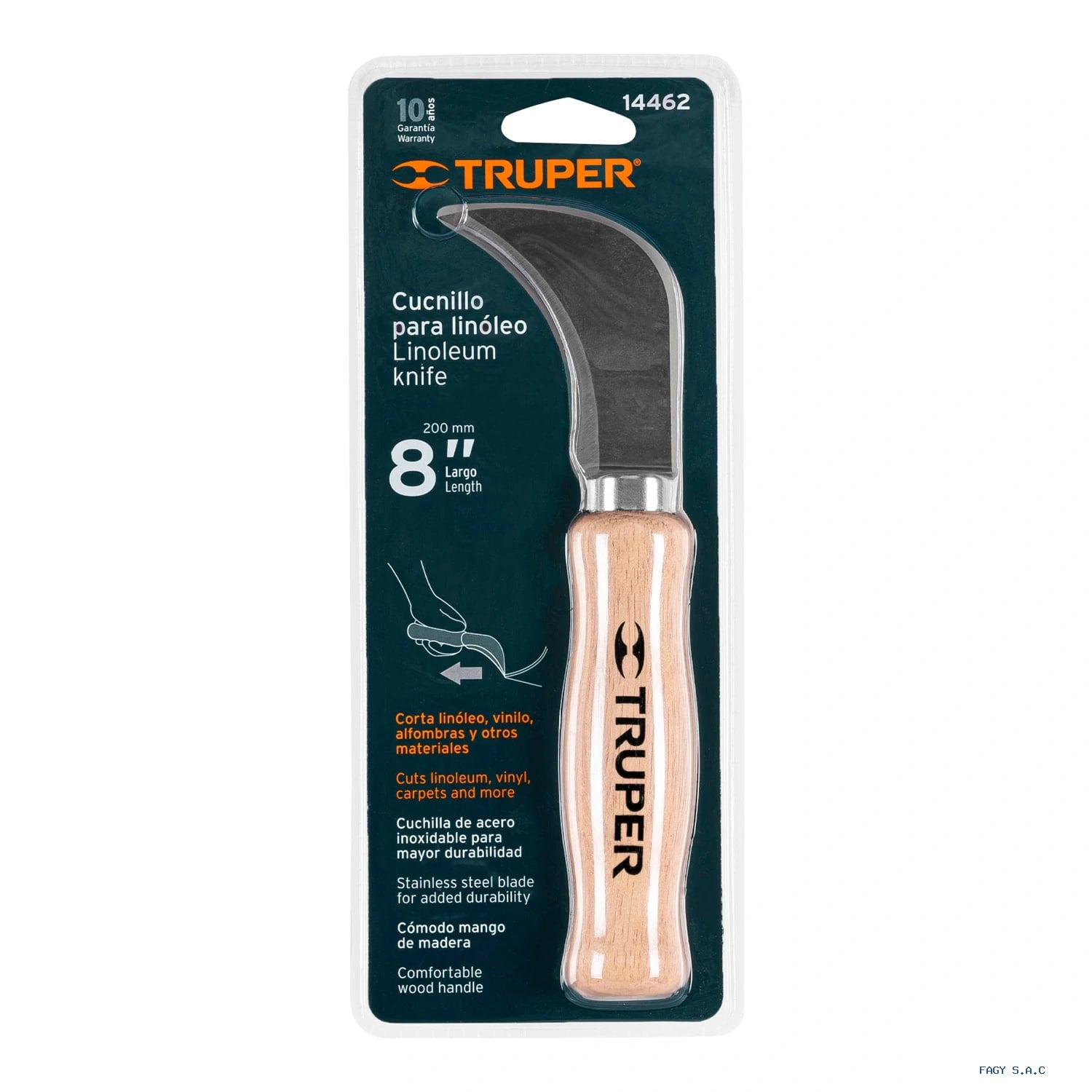 Cuchillo 7-1/2″ para linóleo Truper 14462