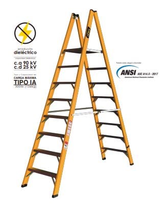 Escalera plataforma doble acceso de fibra de vidrio Horn