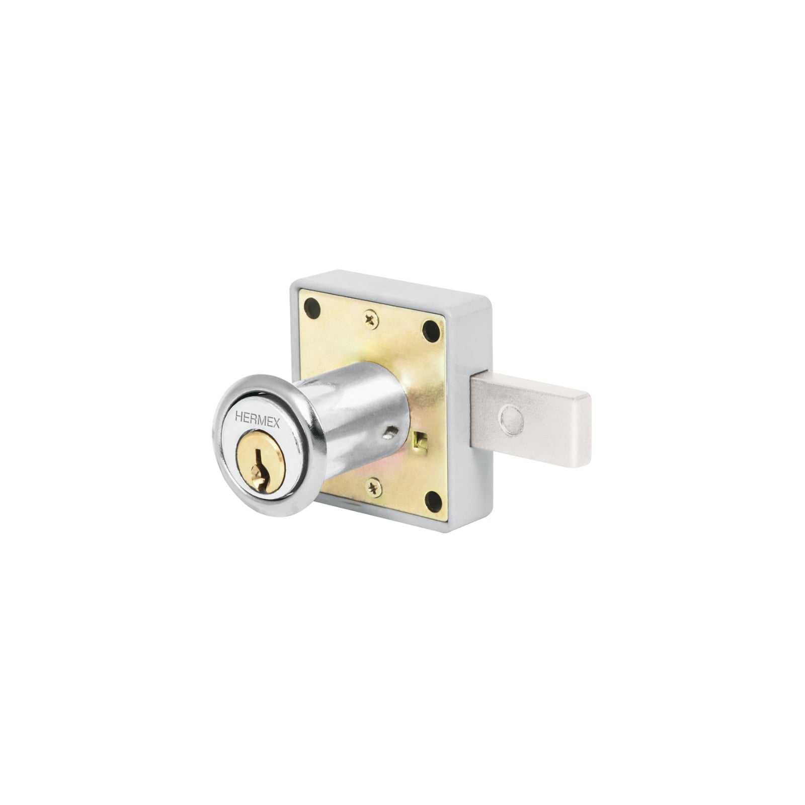 Cerradura para mueble modelo 25 cromo Hermex 43559