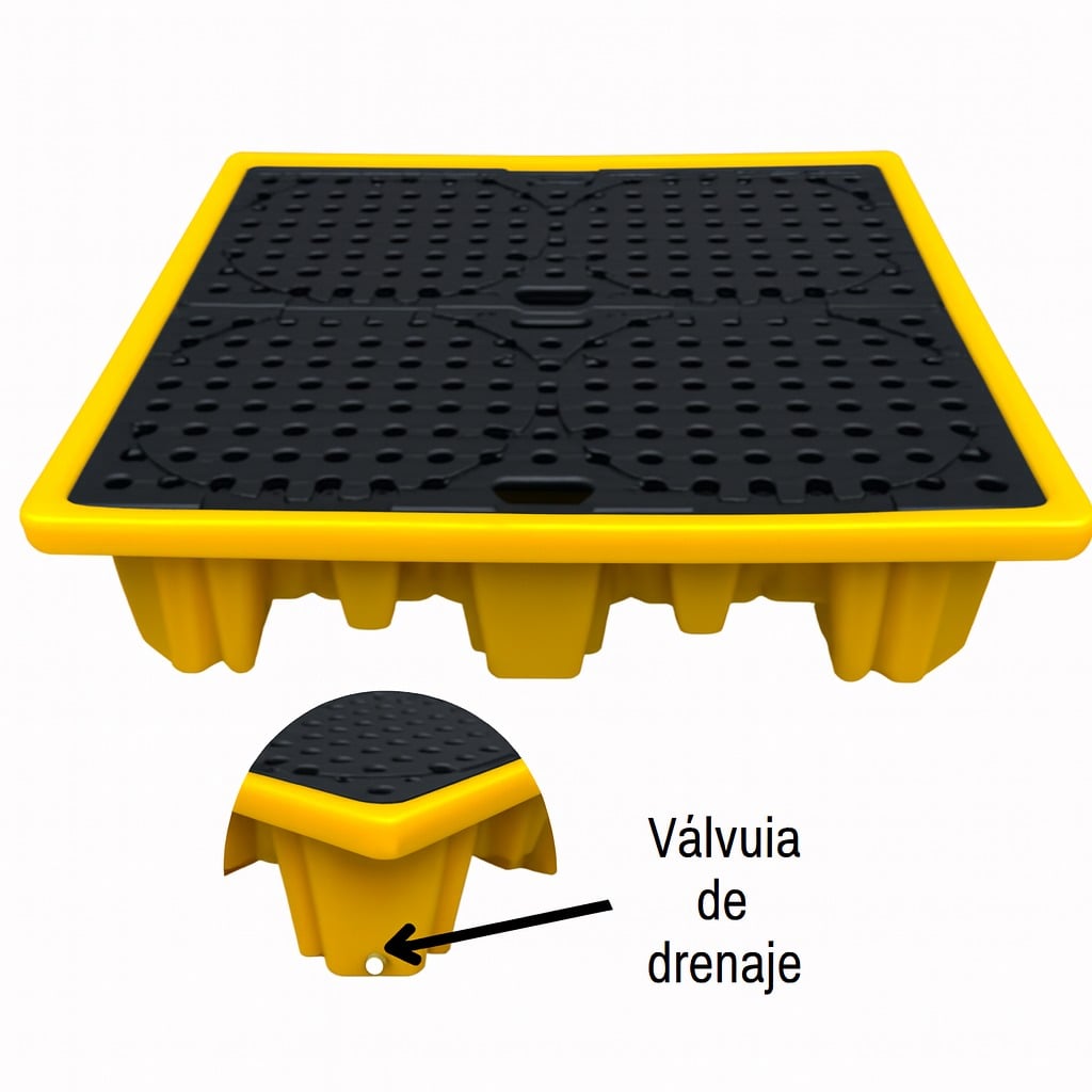 Pallet antiderrame para 4 cilindros de 280 litros