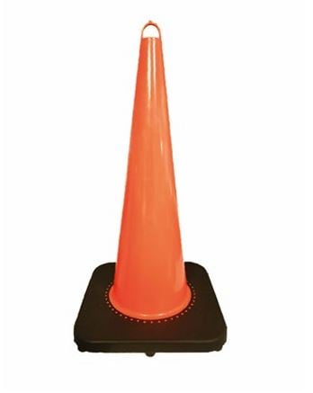 Cono de pvc de 28 pulgadas, con asa y base negra