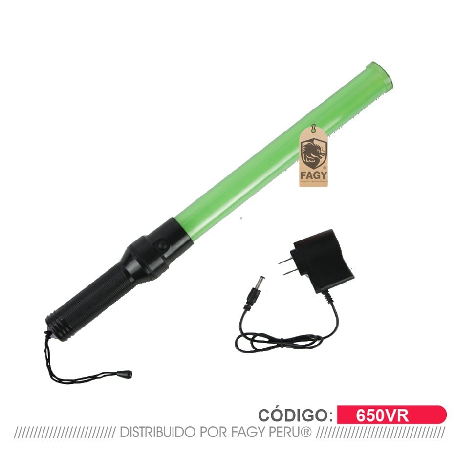 vara luminosa recargable verde cod 650r
