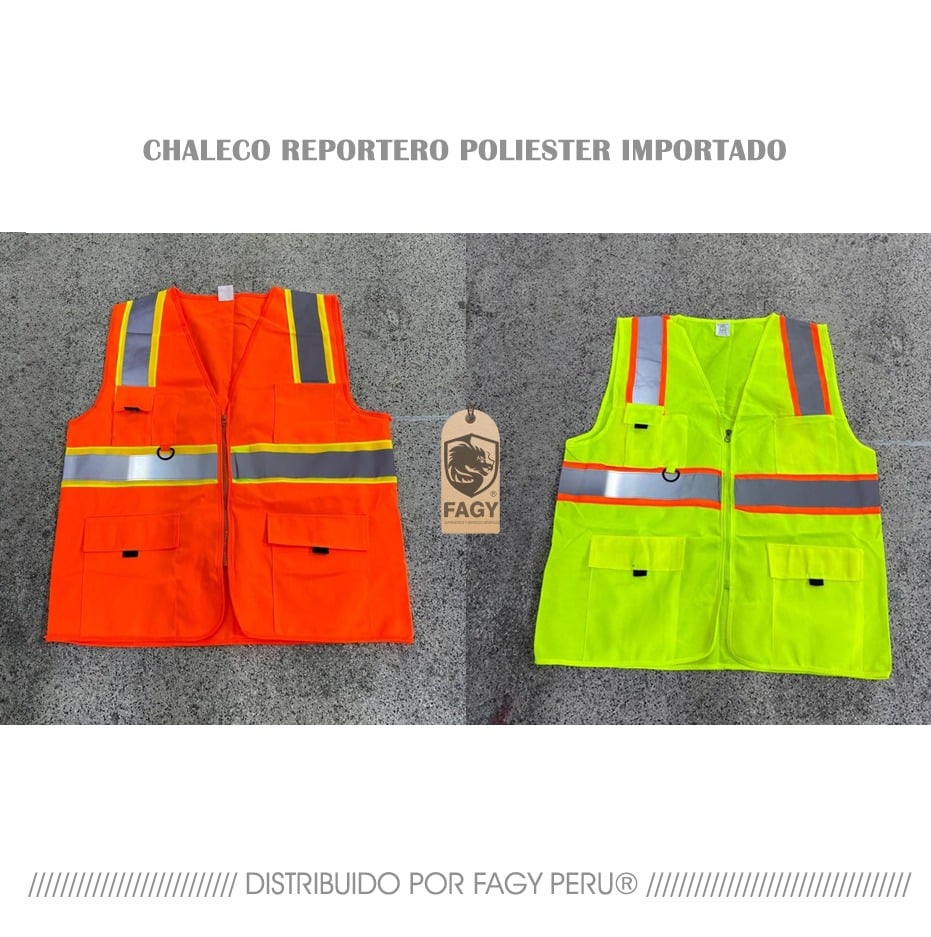 Chaleco reportero poliester Importado