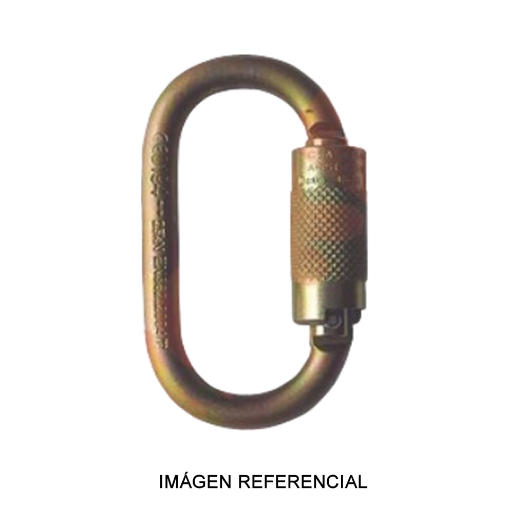 Mosquetón oval de acero doble seguro N-244G Yoke