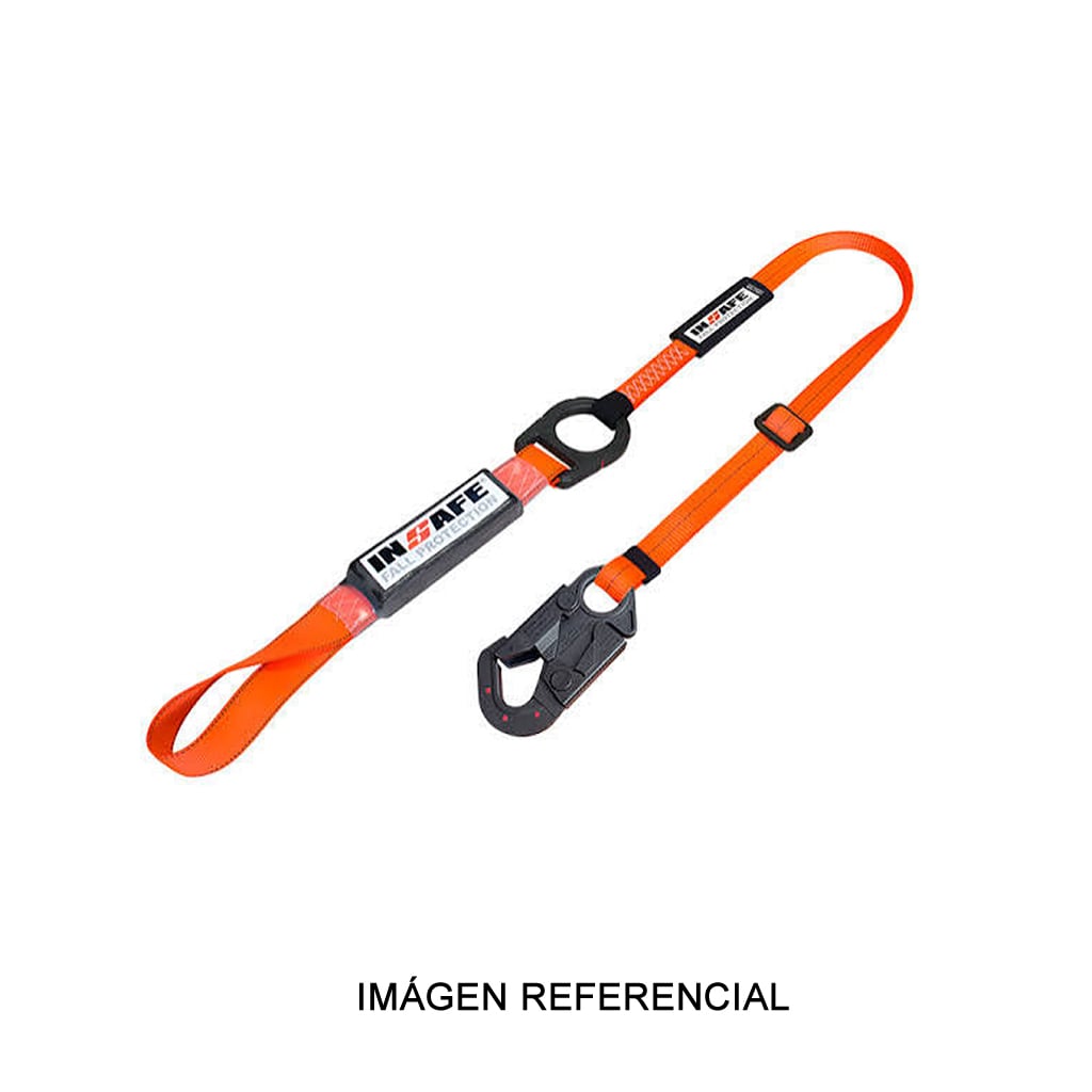 Eslinga sencilla con absorbedor regulable dieléctrico con argolla modelo 8020-2RD Insafe